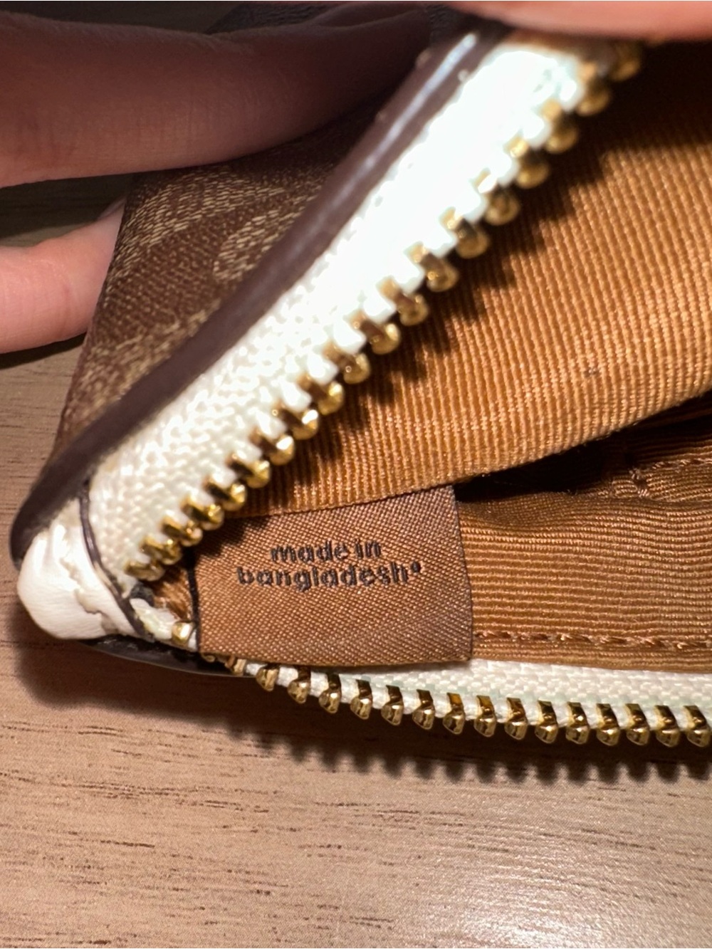 Coach Tan/Brown Signature Canvas Wristlet - Picture 5 of 6